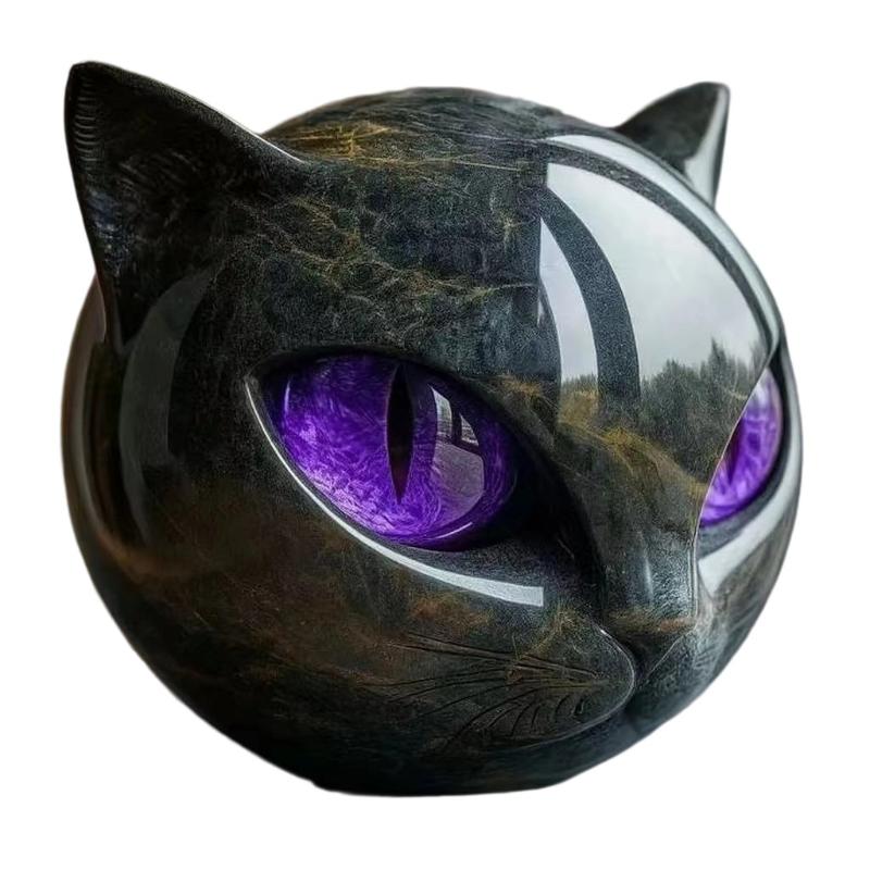 Black Cat Figurine Statue Halloween Decor Resin Sculpture Stone Texture Ornament For Home Office Bookshelf Display Craft Gift