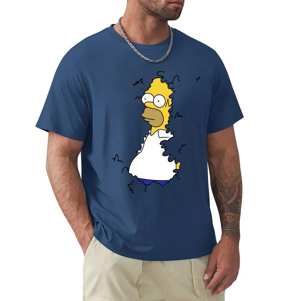 Summer Clothes Heavyweights Customizeds Sweat Fitted T Shirts for Men Homer in H Meme Classic TShirt Men Clothing Graphic
