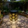 Metal Solar Garden Lantern Portable Hanging Outdoor Lantern for Patio Yard Camping Indoor Outdoor Ambient Lighting Decoration