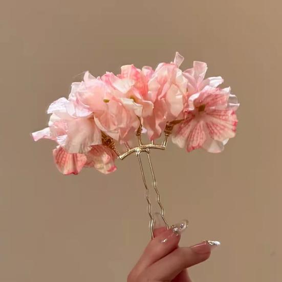 Hair Stick Artificial Flower Decor Easy to Wear Bun Hair Organizer