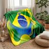Coperta in Flanella Stampata Calcio Brasile Amica della Pelle Calda Decorativa Plaid per Divano Letto Interno Uso Quotidiano