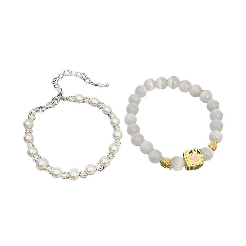 Eye Gorgeous Cats Stone Beaded Bracelet Highfashion Unisex Wrist Accessory