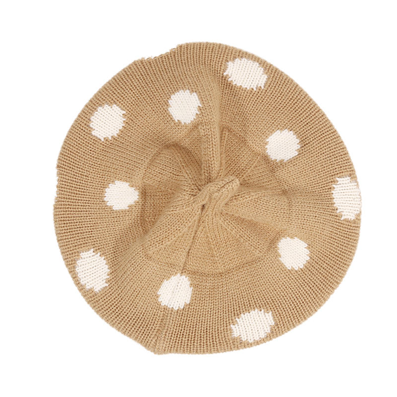 Korean Version Polka Dot Cute Baby Beret Autumn And Winter Children'S Fashionable Warm Hat