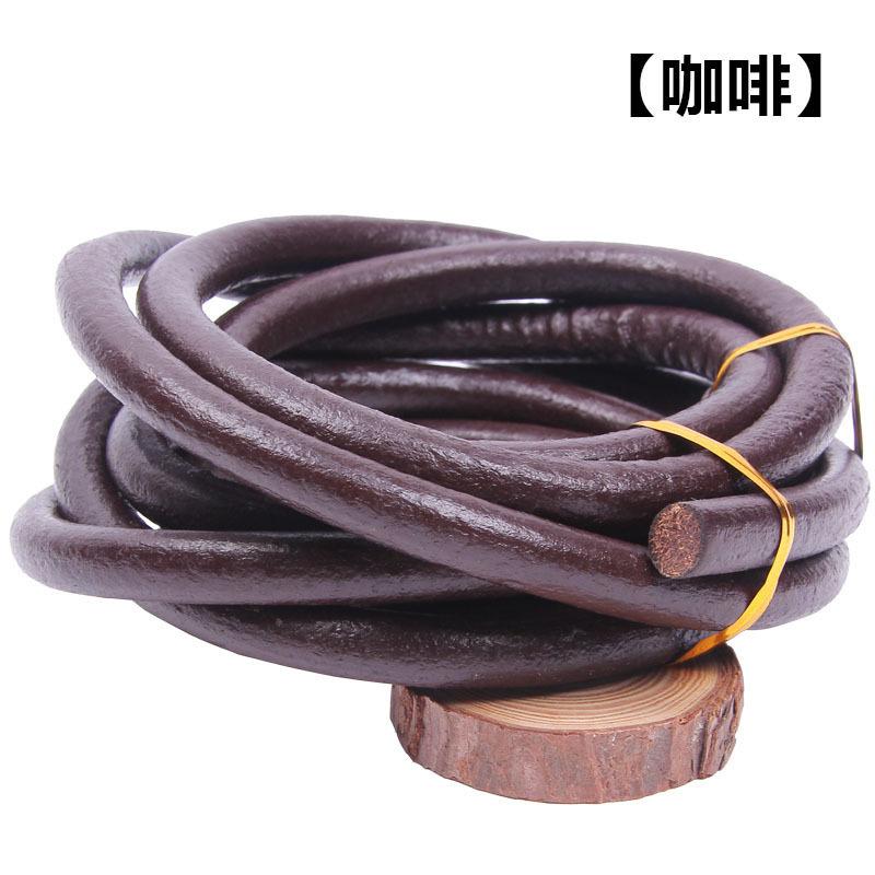 

Diy First Layer Round, Natural Color, Black, Coffee Primary Color Leather Cowhide Rope, ******** Rope Traction Rope Bracelet 10Mm 10mm 1.0m (72g) кавовий
