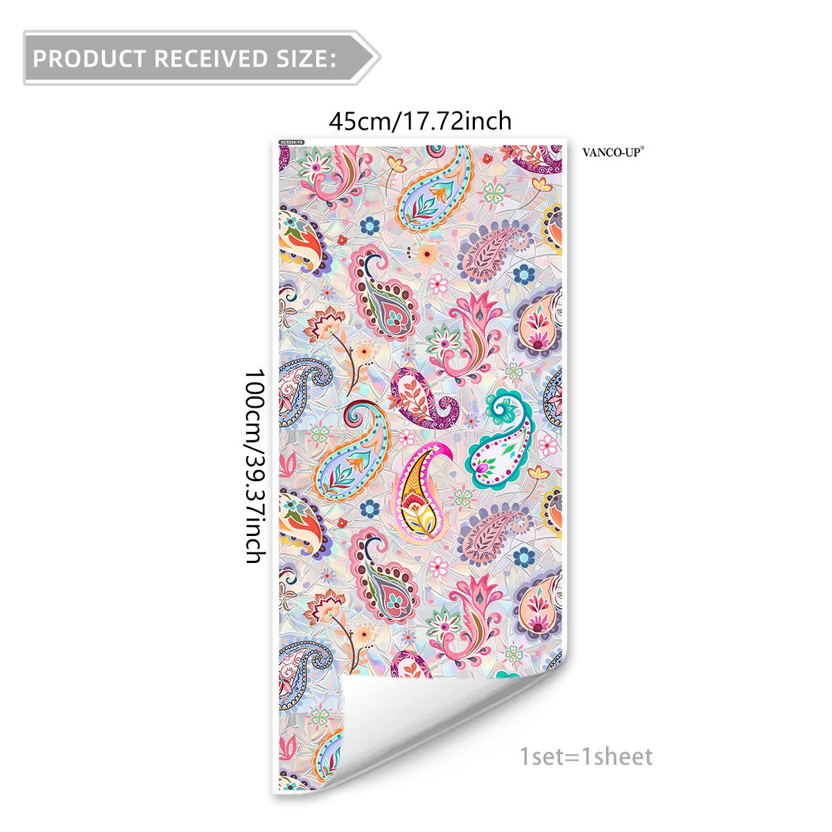 

Xc9254 Hand-Painted Sunlight Colorful Pellis Pattern Electrostatic Glass Window Sticker Double-Sided Visual Decoration