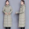 Winter Down Coat Hooded Solid Color Thicken Long Sleeves Pockets Keep Warm Thick Padded Plus Size Women Winter Coat for Outdoor