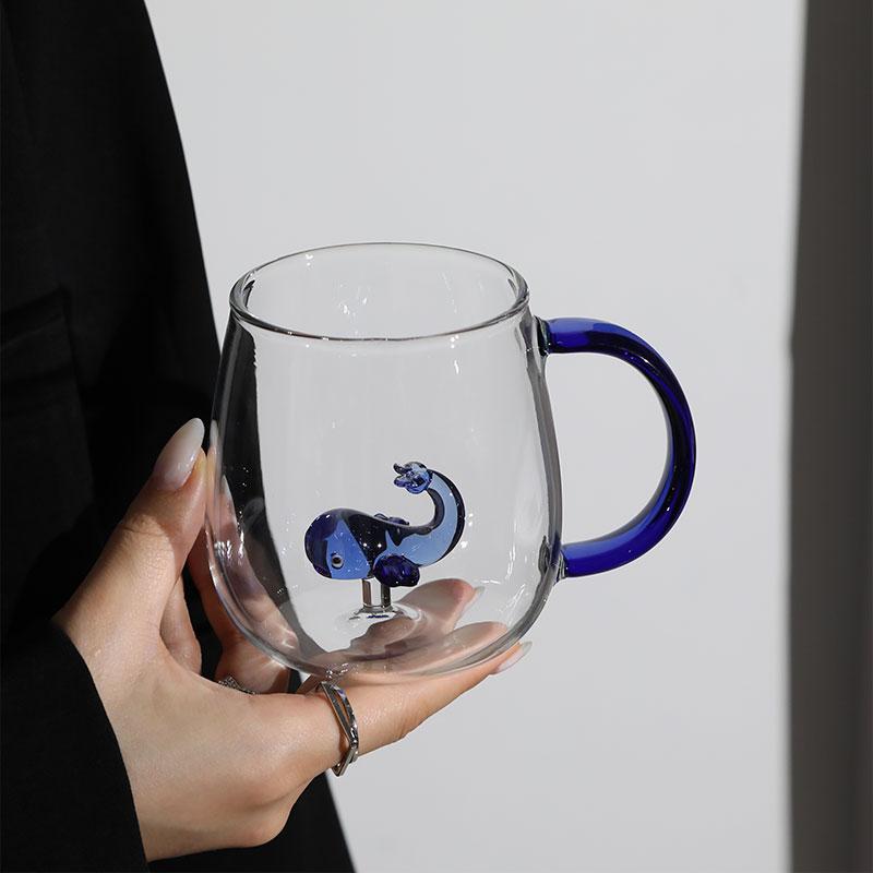 Christmas Tree Glass Wishing 3D Cartoon Animal Shape Cup Borosilicate Glass Single Layer Cup Living Room Guests Juice Cold Drink