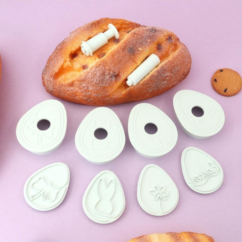 Festival Cookie Cutters Easters Eggs Shape Plastic Cookie Cutters DIY Baking Molds Suitable for Easters Celebration