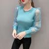 Women's Spring and Autumn Long Sleeve Puff Sleeve Bottoming Shirt Round Neck Slim Top