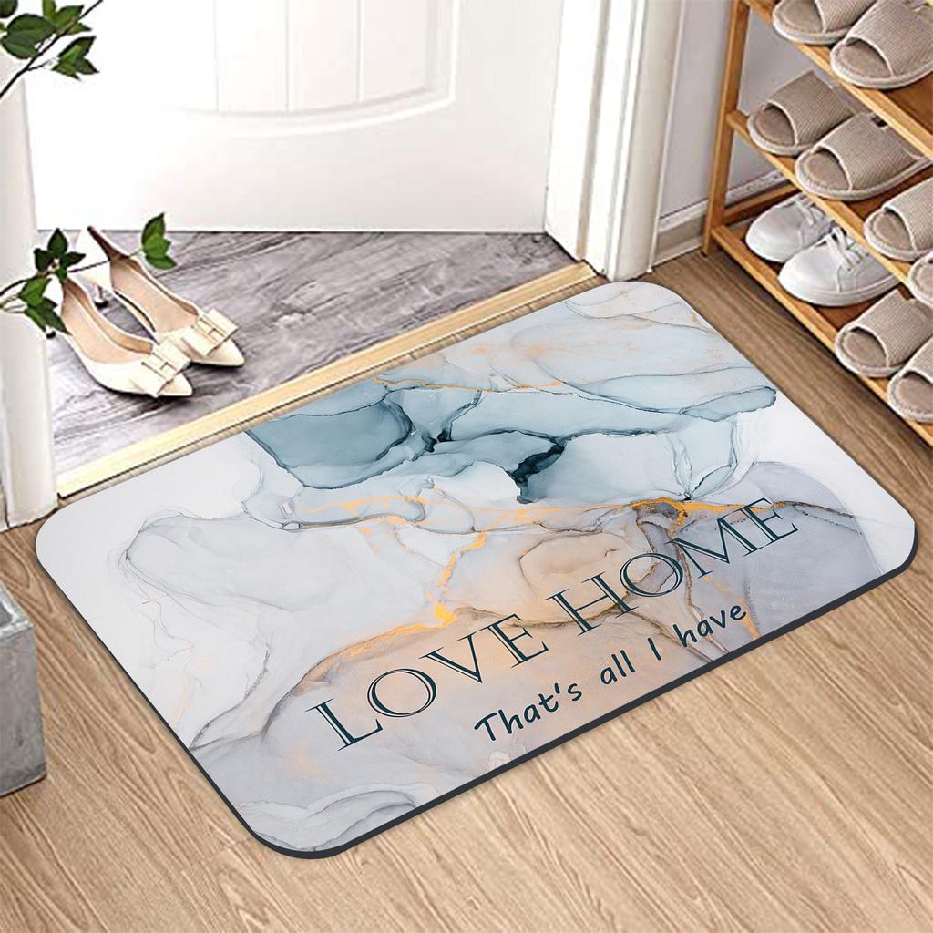 New Flannel Floor Mats Kitchen Absorbent Mat Bathroom Door Rugs Non Slip Foot Rug Living Room Quick Drying and Washable Carpets