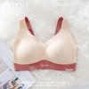 Large size seamless underwear women's sports beauty back gathered without steel ring upper support anti-sagging bra cover