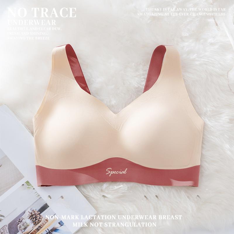 Large size seamless underwear women's sports beauty back gathered without steel ring upper support anti-sagging bra cover