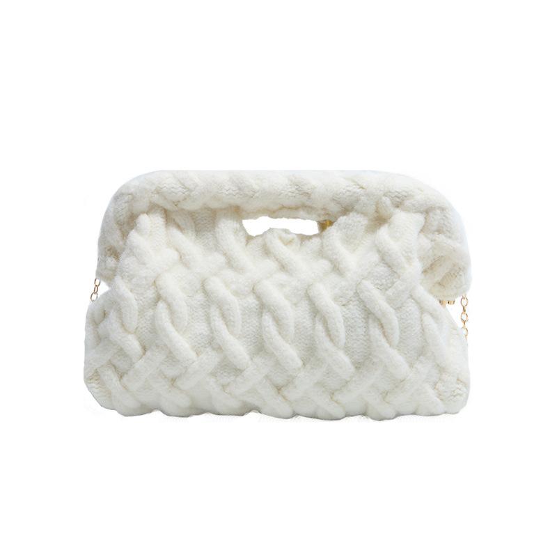 Retro Handtasche Wolkenform Mode Dime Gehäkelt Bankett Tasche Koreanischer Stil Einfach Lässig Clip Kette Umhängetasche Schultertasche