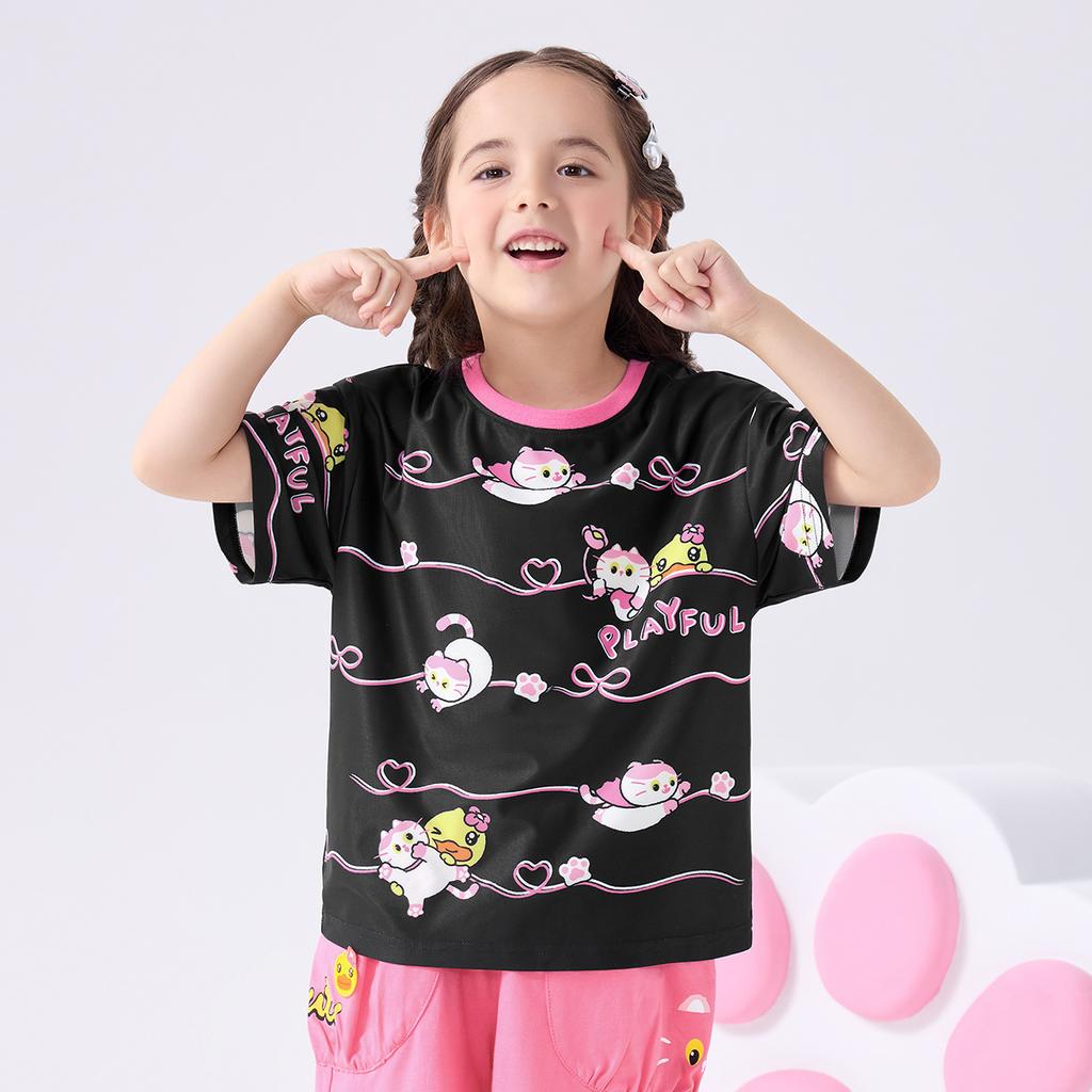 Little Yellow Duck Children's Clothing Women's Treasure Round Neck Short Sleeve Summer Sweet Cool Versatile T-shirt