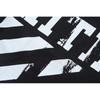 Off-White 2025 Summer New OW Dissolved Zebra Stripe Printed Short Sleeved T-shirt for Men and Women