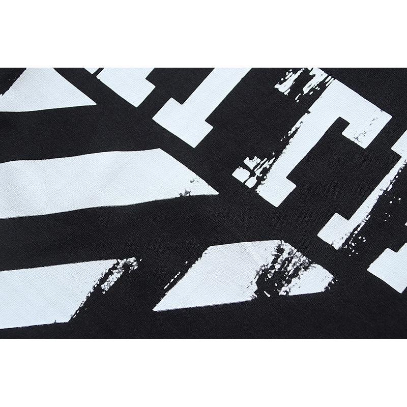 Off-White 2025 Summer New OW Dissolved Zebra Stripe Printed Short Sleeved T-shirt for Men and Women