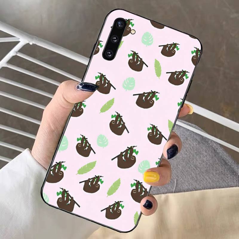 Roztomilý pouzdro na telefon s lenochody pro Samsung Note 5 7 8 9 10 20 pro plus lite ultra A21 12 72