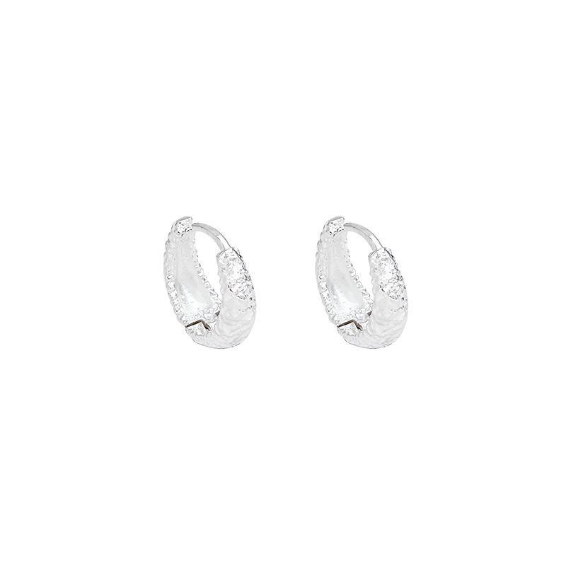 Korean High-End Frosted Metal Earrings - Stylish & Versatile for Women