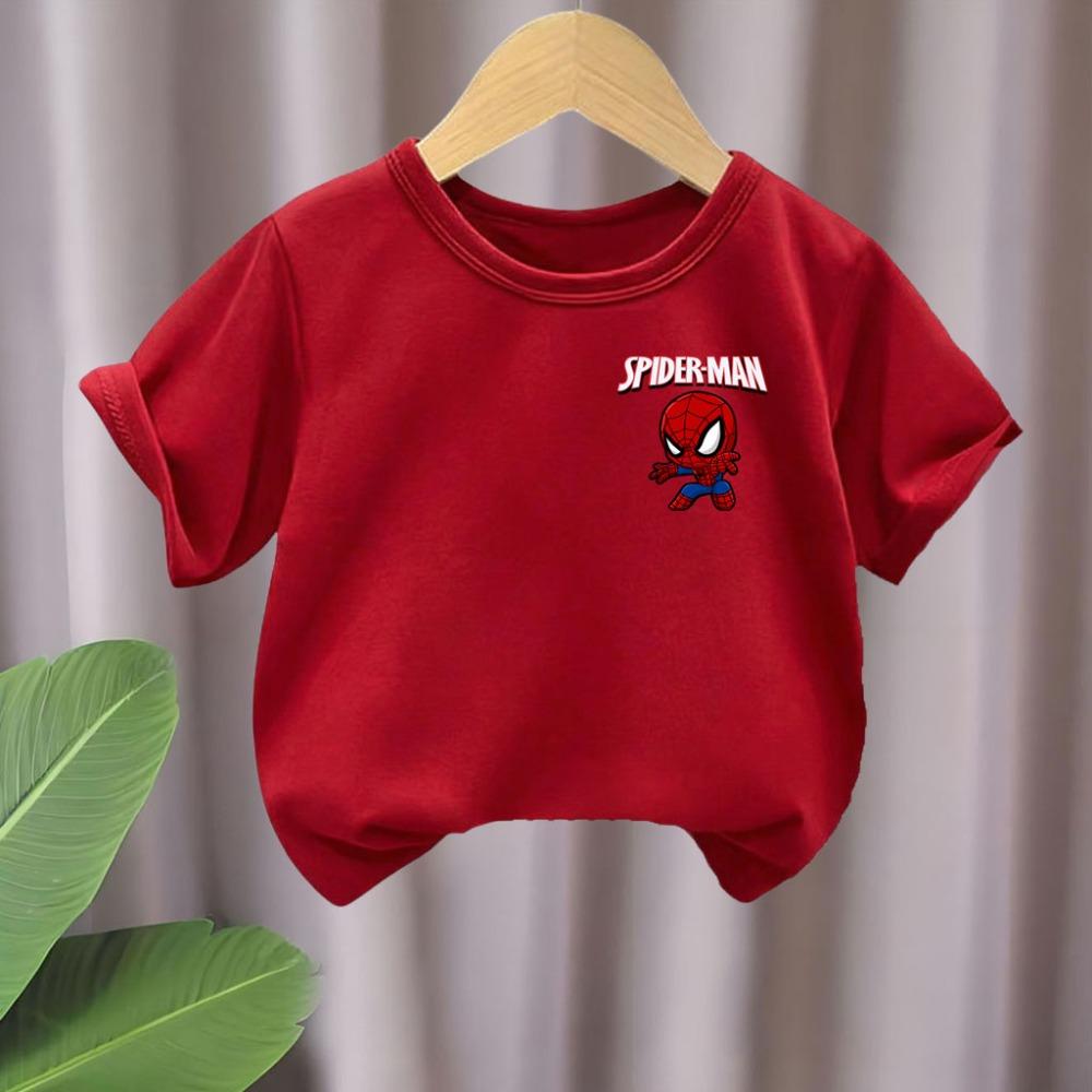 

Summer Boys Fashion Casual T Shirt Spiderman Printed Children s O Neck Short Sleeve Tops Kids Outdoor Clothes Breathable Top New 110