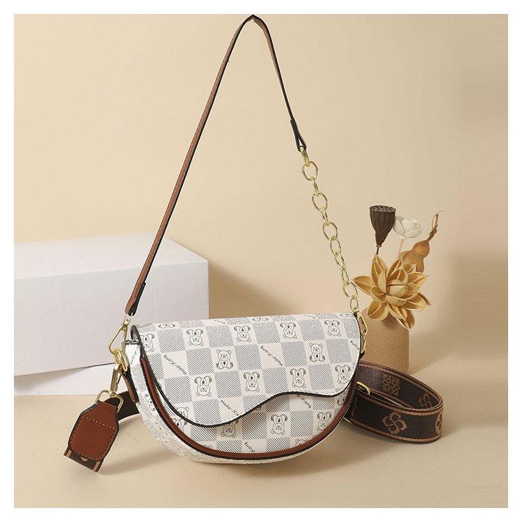 Tekstur Salveske for kvinner Elegant håndveske for damer Stor kapasitet Mote Kvinne Trend Utskrift High-End Skulder Messenger Bag