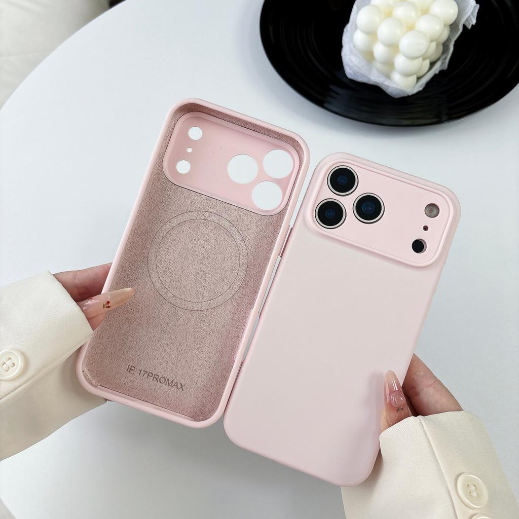 Original Liquid Silicone For Magsafe Magnetic Charge Phone Case For iPhone 17 Air 16 15 14 Plus 13 12 Pro Max Orange Color Cover