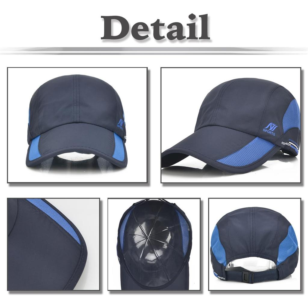 CZA146 [White Fang] Cap, Hat, Waterproof, Mesh, Breathable, Outdoor, Simple, Men's, Women's, (Navy)