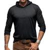 Spring Autumn Loose Casual Solid Color Hooded Tee Male Long Sleeve Pullover Cotton Top Men All-match Tee