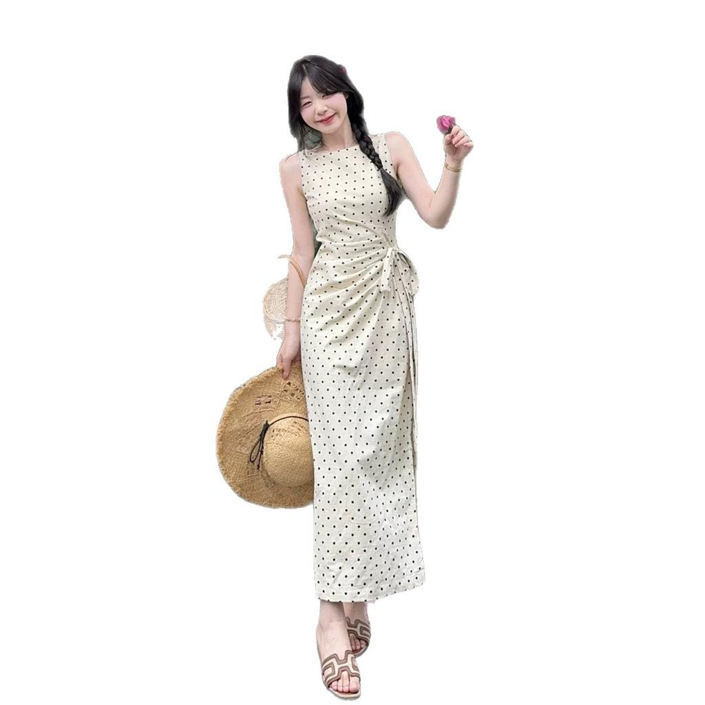 Korean Temperament Elegant Polka Dot Vest Dress Women's Summer New French Coffee Break Fashion Beautiful Skirt
