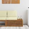 Outdoor End Sofa Natural 91 X 63 X 73 Cm Solid Acacia Wood