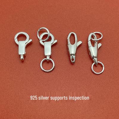 S925 Sterlingsilber Quadratische Schnalle & Karabinerverschluss Verbinder Halskette/Armband Gelenk