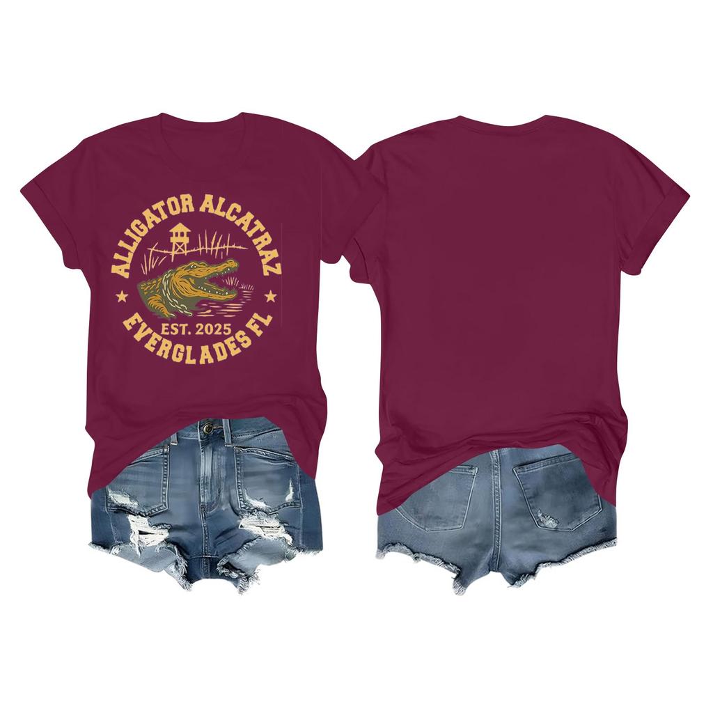 Women's Daily Festival Printed Short Sleeve Floral Short Sleeve Round Neck Retro Short Sleeve Summer Casual Tops