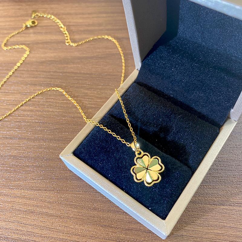 Light Luxury Full Diamond Inlaid Zircon Titanium Steel Clavicle Chain Fairy Versatile Delicate Necklace Gift for Girlfriend