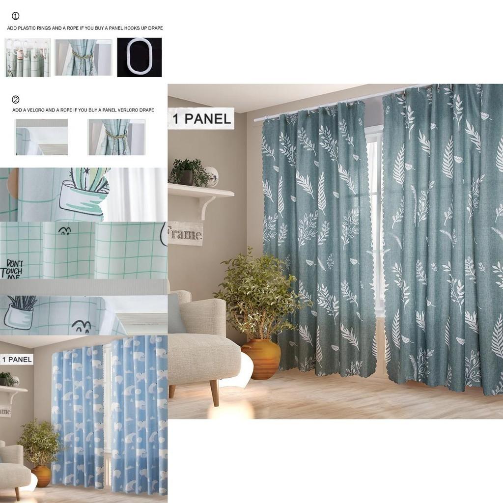 Modern Blackout Window Curtain With Nordic Sunshade Design And Easy Hooks