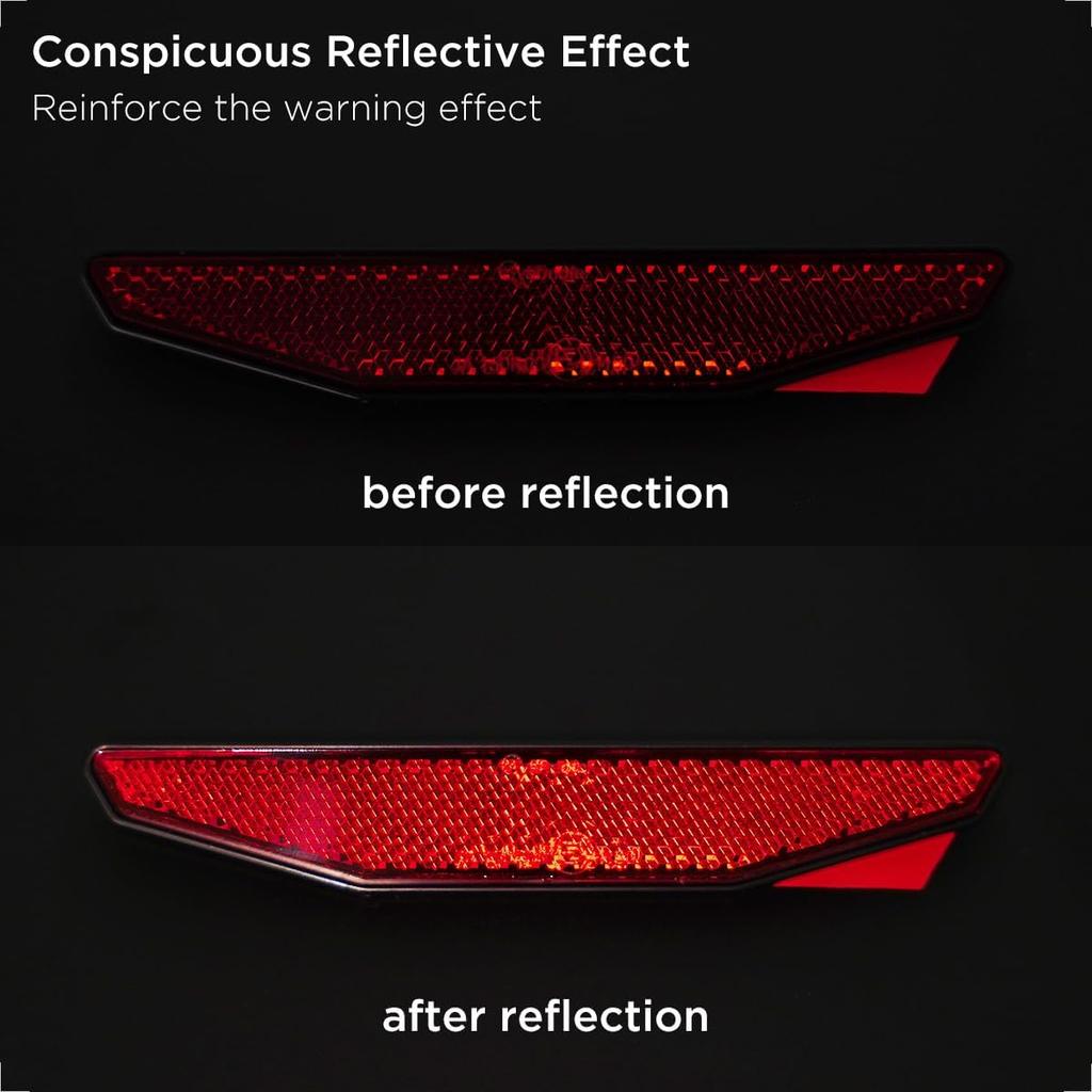 evermotor 2 Pack Mini Reflector for Motorcycles - E4 Certified Aluminum Plate Easy Install Red Reflector for Scooter Bike ATV