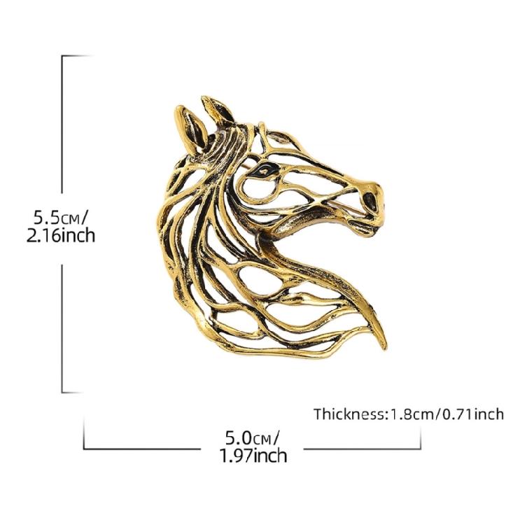 Dainty Hollowed Horse Brooch Pin Alloy Chest Jewelry Lightweight Corsage Pin for Women Men Color Selection