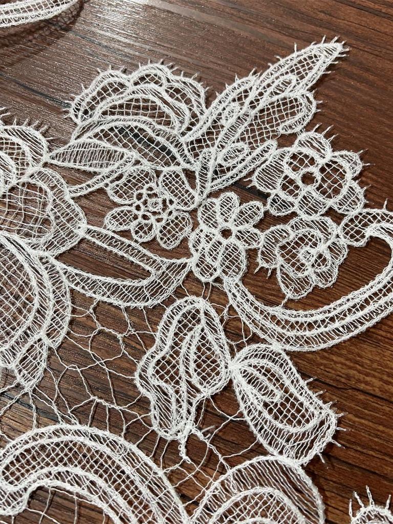 Handmade Hollow Fishnet Lace Trim for Wedding Veil Decoration