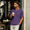 Herren Freizeit Hemd mit V-Ausschnitt, Leicht, Atmungsaktiv, Kurzen Ärmeln, Brusttasche, Weichem Stoff, Bequemer Passform, Sommer Top