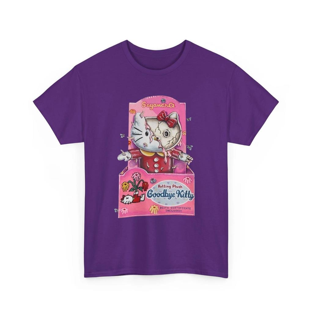 Wacky Packages Goodbye Kitty Printed T shirt Funny Hello Kitty Parody