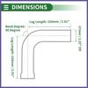 90 Degree Mandrel Exhaust Tube 2.25" OD 5.91" Length