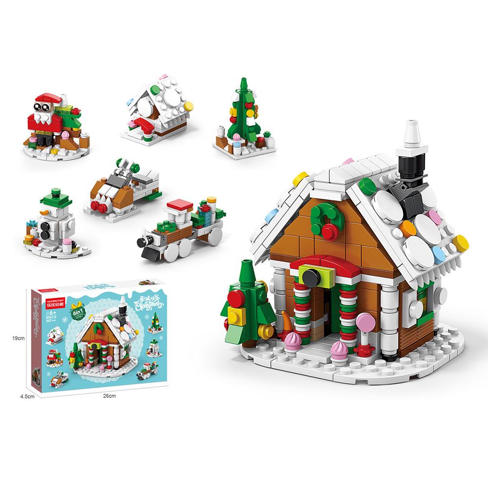 

Xmas Christmas Lights Elk Deer Santa Claus Train Architecture Store Street View Tree Snow House Building Blocks City Snow House