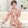 Women's long-sleeved imitation cotton pajamas in mother spring and autumn style mother-in-law young temperament loose loungewear suit