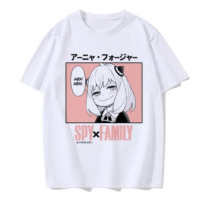 Y2k Shirt Anya Forger Spy X Family Anime T Shirt Kawaii Cartoon Mens_Women Tops Cotton Best Selling Round Neck Comfortable Soft