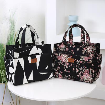 Bolsa de Tecido Artístico Espessa de Grande Capacidade Bolsa de Armazenamento Minimalista para Almoço do Trabalho Adequada para Compras Usos Diversos
