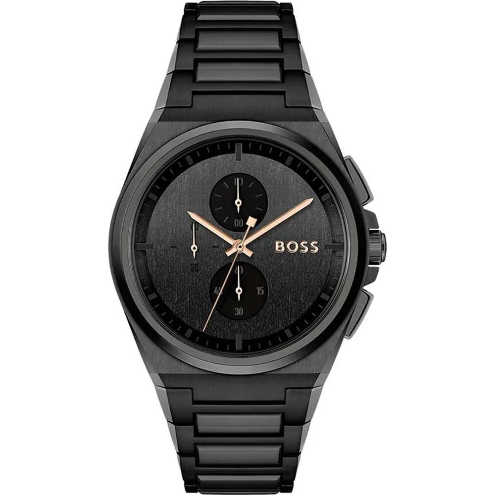 BOSS Steer Black Stainless Steel Men s Quartz Watch 1514068 чёрный