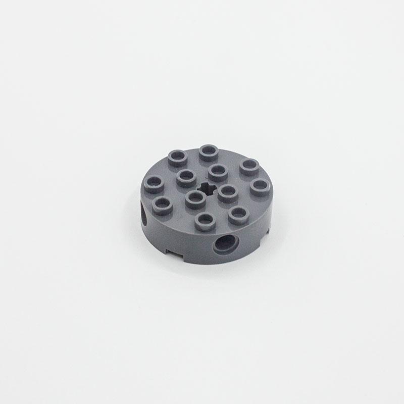 Rainbow Pig MOC Parts 6222 Brick Round 4x4 with 4 Side Pin Holes and Axle Hole Compatible Building Block Bricks DIY Particle Toy