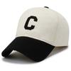 C-letter Embroidered Dual Color Baseball Cap for Women's Fashion Summer Adjustable Sun Hat Outdoor Unisex Travel Denim Hat