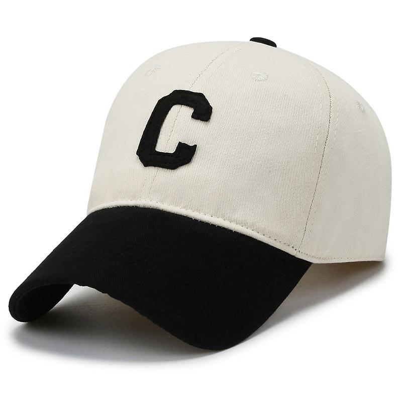 C-letter Embroidered Dual Color Baseball Cap for Women's Fashion Summer Adjustable Sun Hat Outdoor Unisex Travel Denim Hat