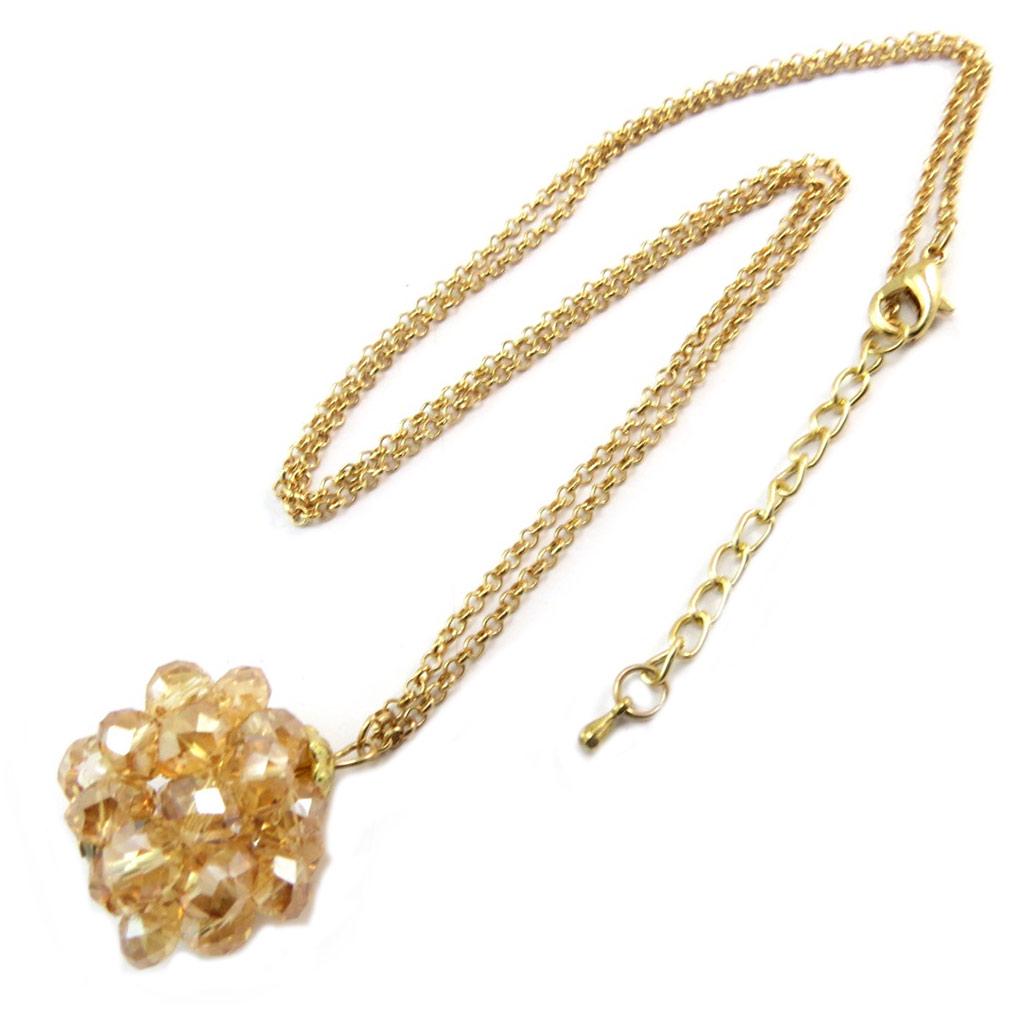 Les Trésors De Lily [P3592] - Collier sautoir 'Sissi' ambre doré (cristal)