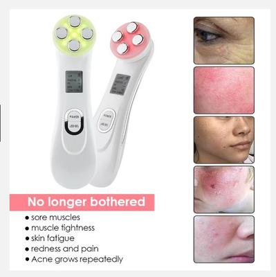 Dispositivo de Belleza Facial LED de 5 Colores Radiofrecuencia RF Cara EMS Microcorriente Lifting Reafirmante Masajeador Cuidado Rejuvenecedor de la Piel