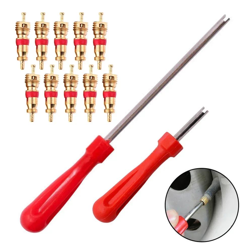 Portable Tire Valve Core Remover Installer Tool Removal Tool Bike Bicycle Car Motorcycle Tire Repair Tools Wrench Screwdriver